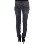 Cavalli Blue Wash Cotton Blend Slim Fit Jeans