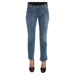 Costume National Blue Cotton Slim Fit Cropped Jeans Jeans & Pants