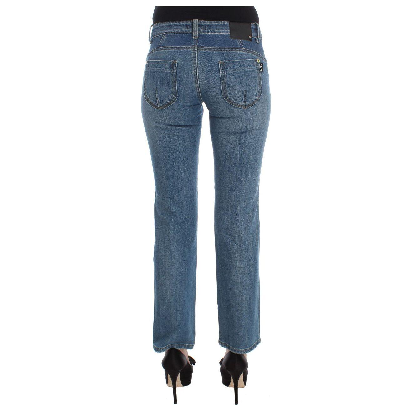 Costume National Blue Cotton Slim Fit Cropped Jeans Jeans & Pants