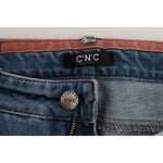 Costume National Blue Cotton Slim Fit Cropped Jeans Jeans & Pants