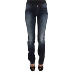 Costume National Blue Cotton Slim Fit Bootcut Jeans Jeans & Pants