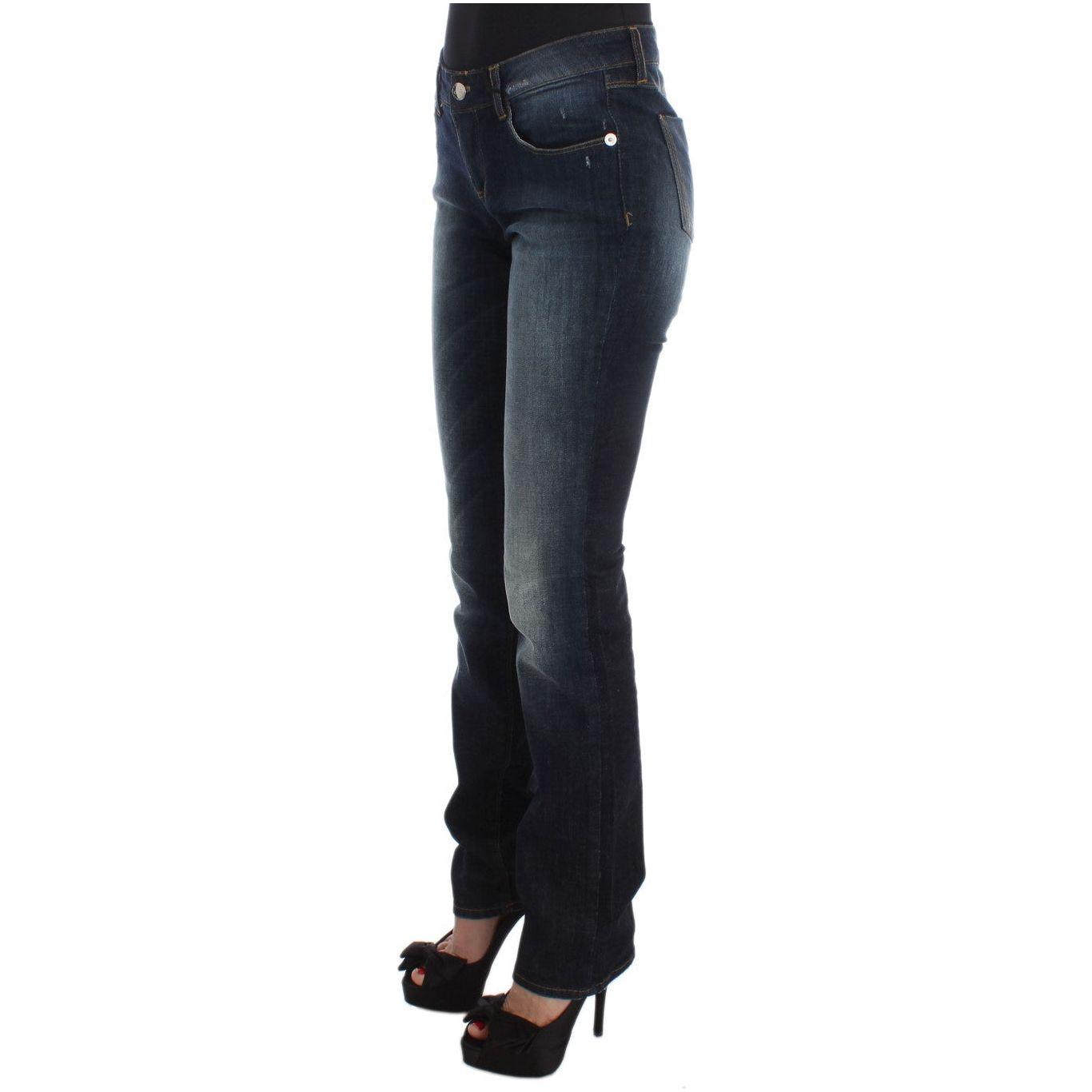 Costume National Blue Cotton Slim Fit Bootcut Jeans Jeans & Pants