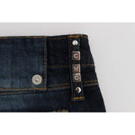 Costume National Blue Cotton Slim Fit Bootcut Jeans Jeans & Pants