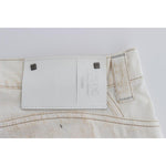 Costume National White Cotton Slim Fit Bootcut Jeans