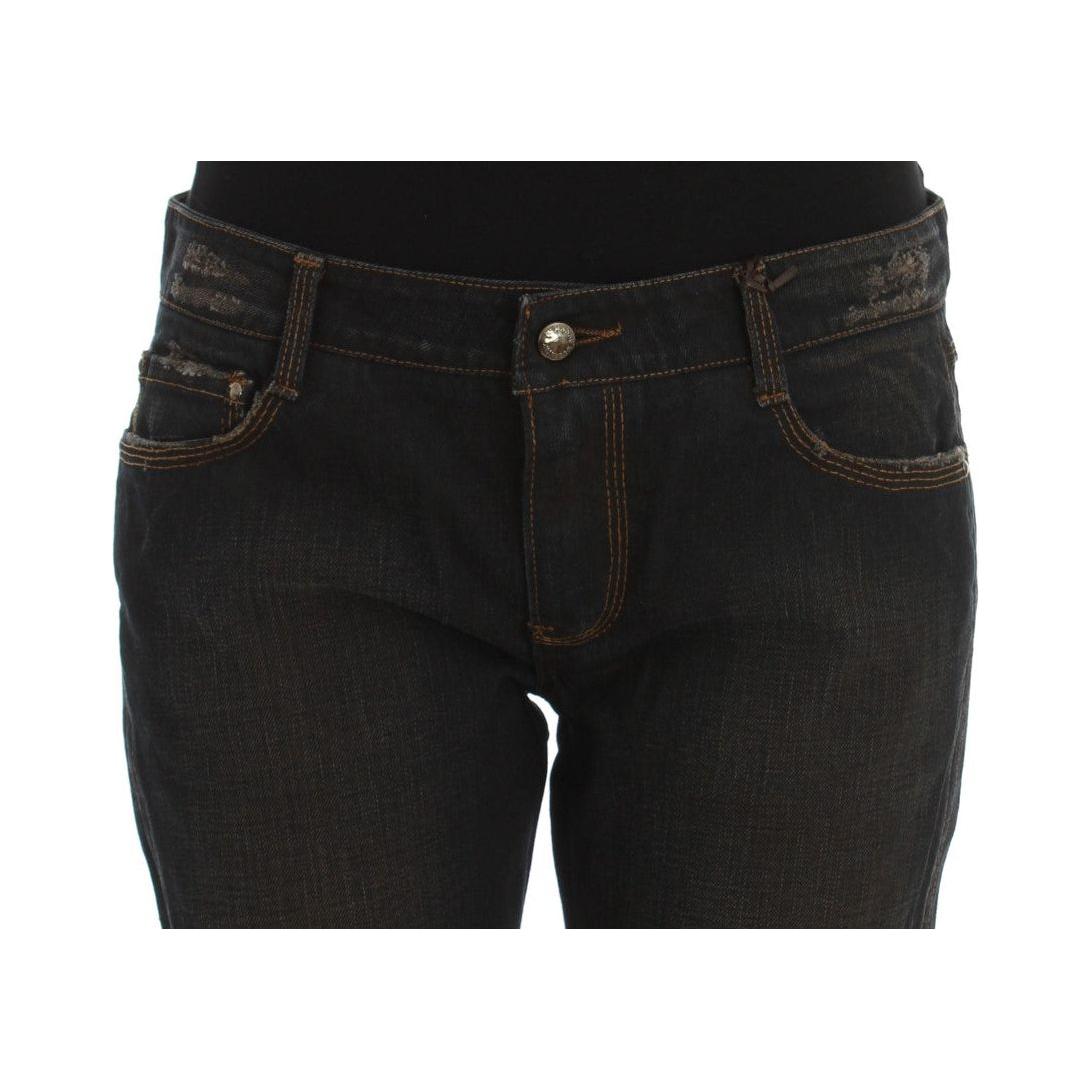 بنطلون جينز Ermanno Scervino Chic Boyfriend القطني - أزرق