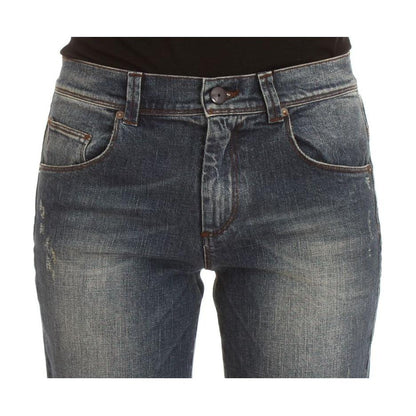 Ermanno Scervino Blue Wash Cotton Blend Slim Fit Jeans