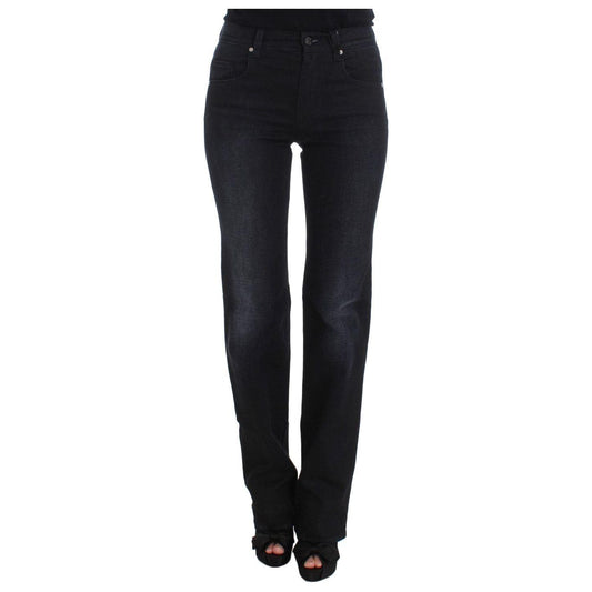 Ermanno Scervino Blue Cotton Blend Slim Fit Bootcut Jeans Jeans & Pants
