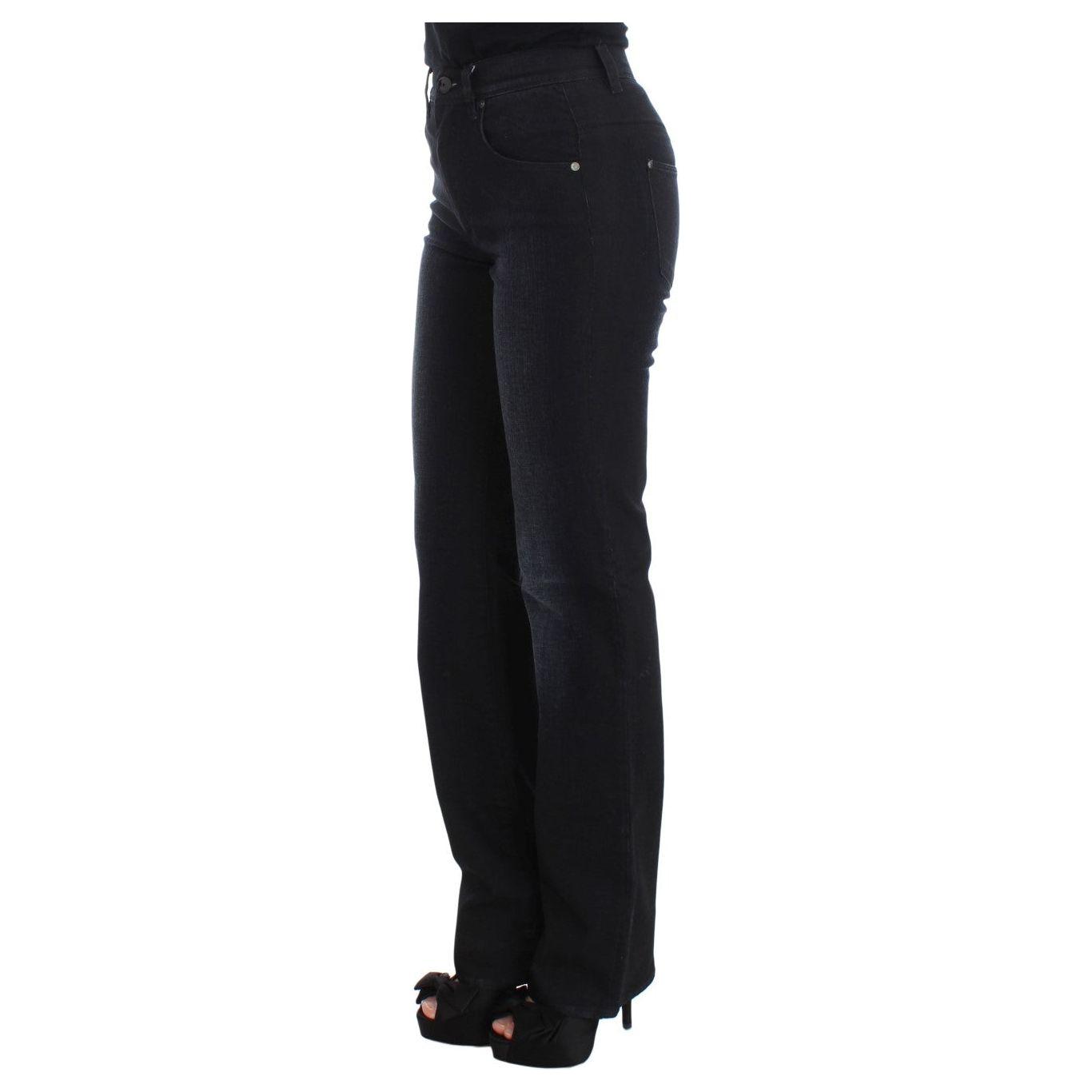 Ermanno Scervino Blue Cotton Blend Slim Fit Bootcut Jeans