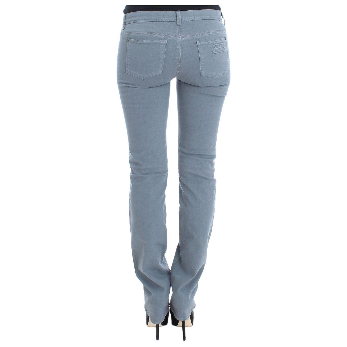 Ermanno Scervino Blue Cotton Blend Slim Fit Bootcut Jeans Jeans & Pants