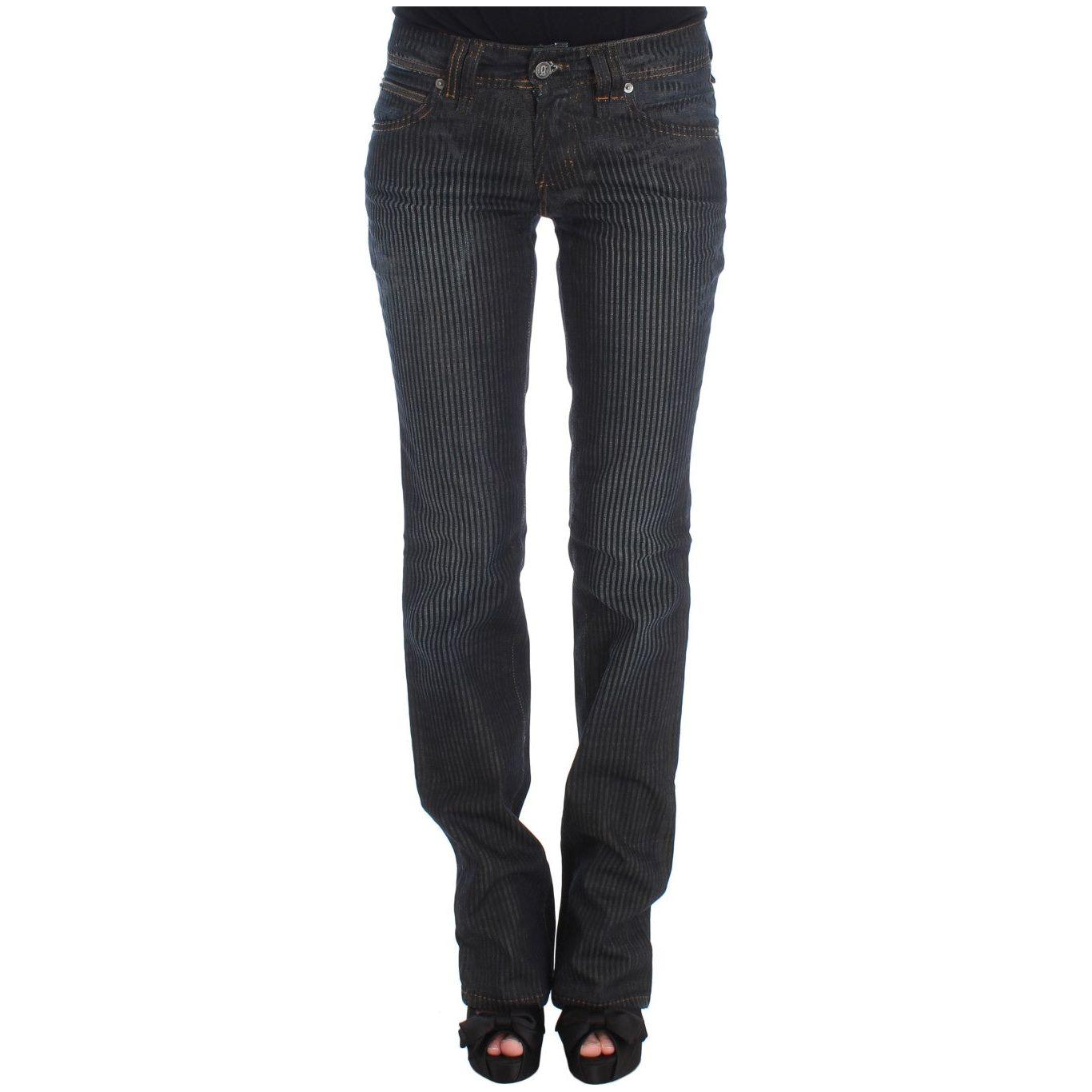 John Galliano Blue Wash Cotton Blend Slim Fit Bootcut Jeans