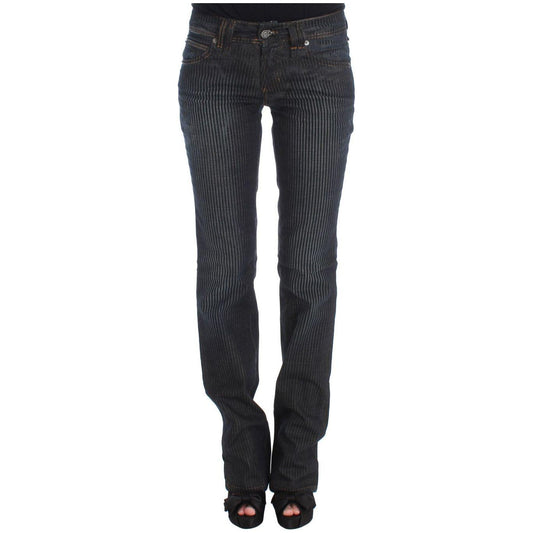 John Galliano Blue Wash Cotton Blend Slim Fit Bootcut Jeans