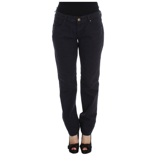 Ermanno Scervino Blue Cotton Blend Casual Fit Pants Jeans & Pants