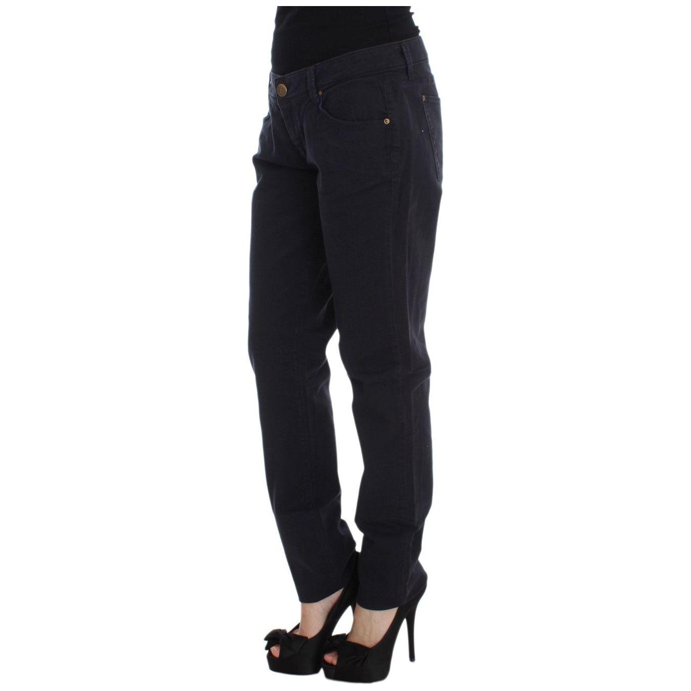 Ermanno Scervino Blue Cotton Blend Casual Fit Pants Jeans & Pants