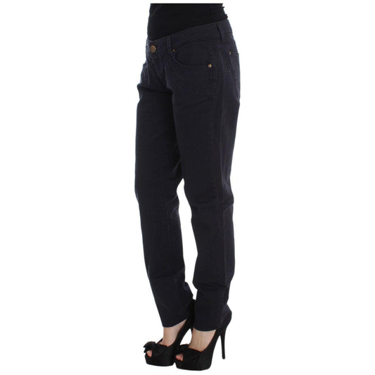 Ermanno Scervino Blue Cotton Blend Casual Fit Pants Jeans & Pants