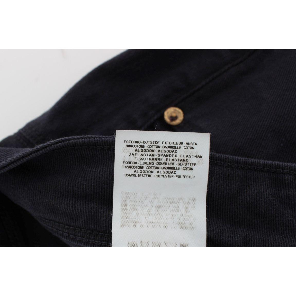 Ermanno Scervino Blue Cotton Blend Casual Fit Pants Jeans & Pants