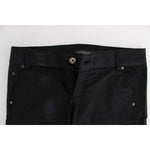 Ermanno Scervino Black Cotton Blend Regular Fit Pants Jeans & Pants