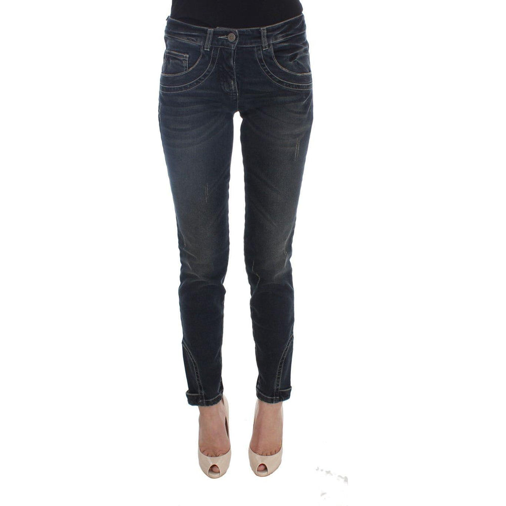 Ermanno Scervino Blue Cotton Blend Slim Fit Jeans Jeans & Pants