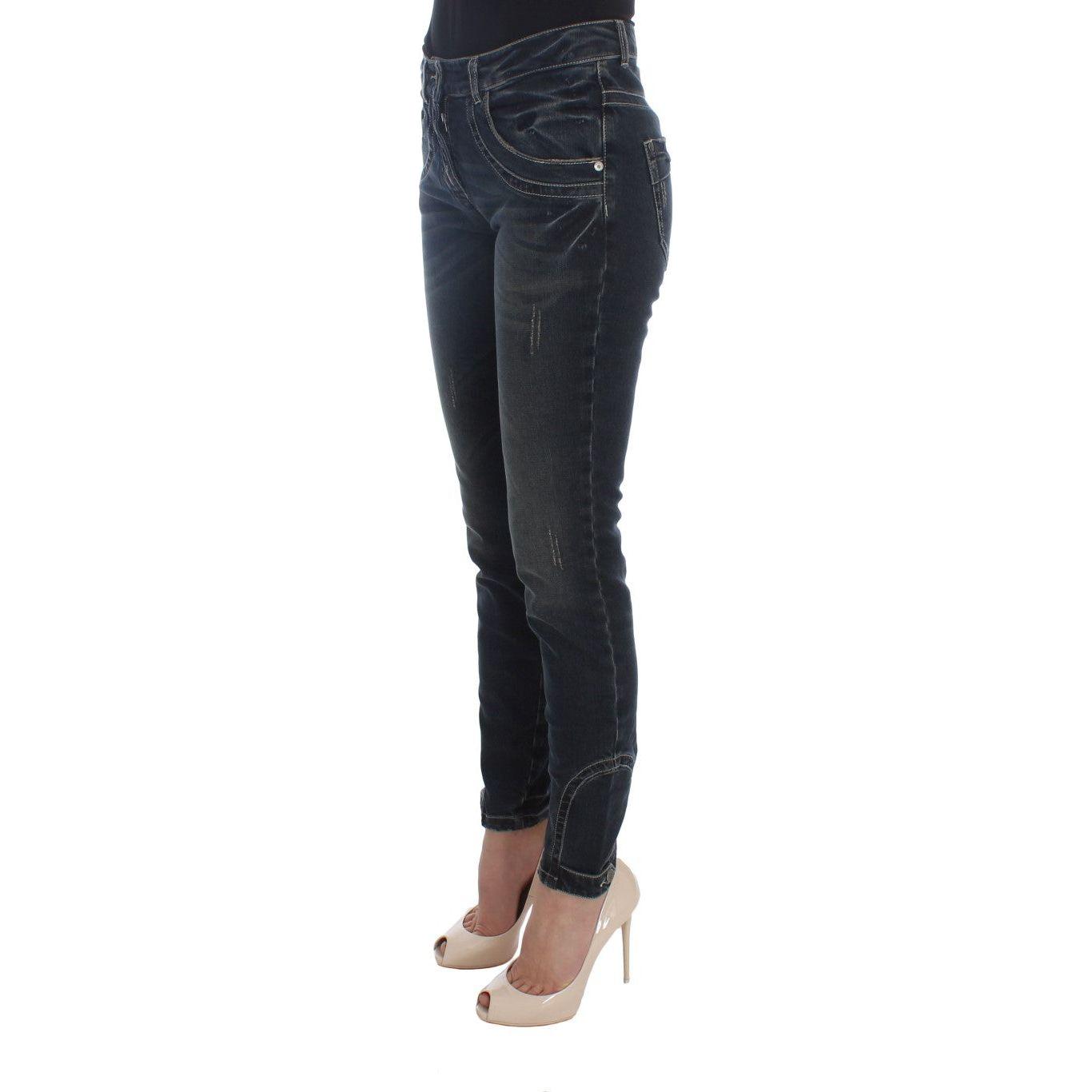 Ermanno Scervino Blue Cotton Blend Slim Fit Jeans Jeans & Pants