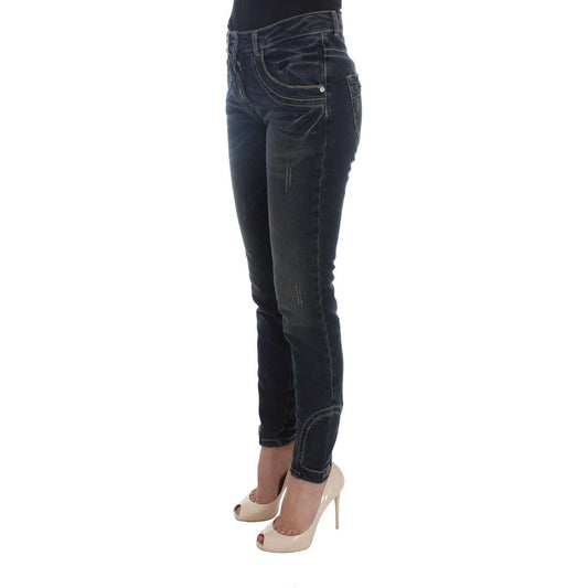 Ermanno Scervino Blue Cotton Blend Slim Fit Jeans Jeans & Pants