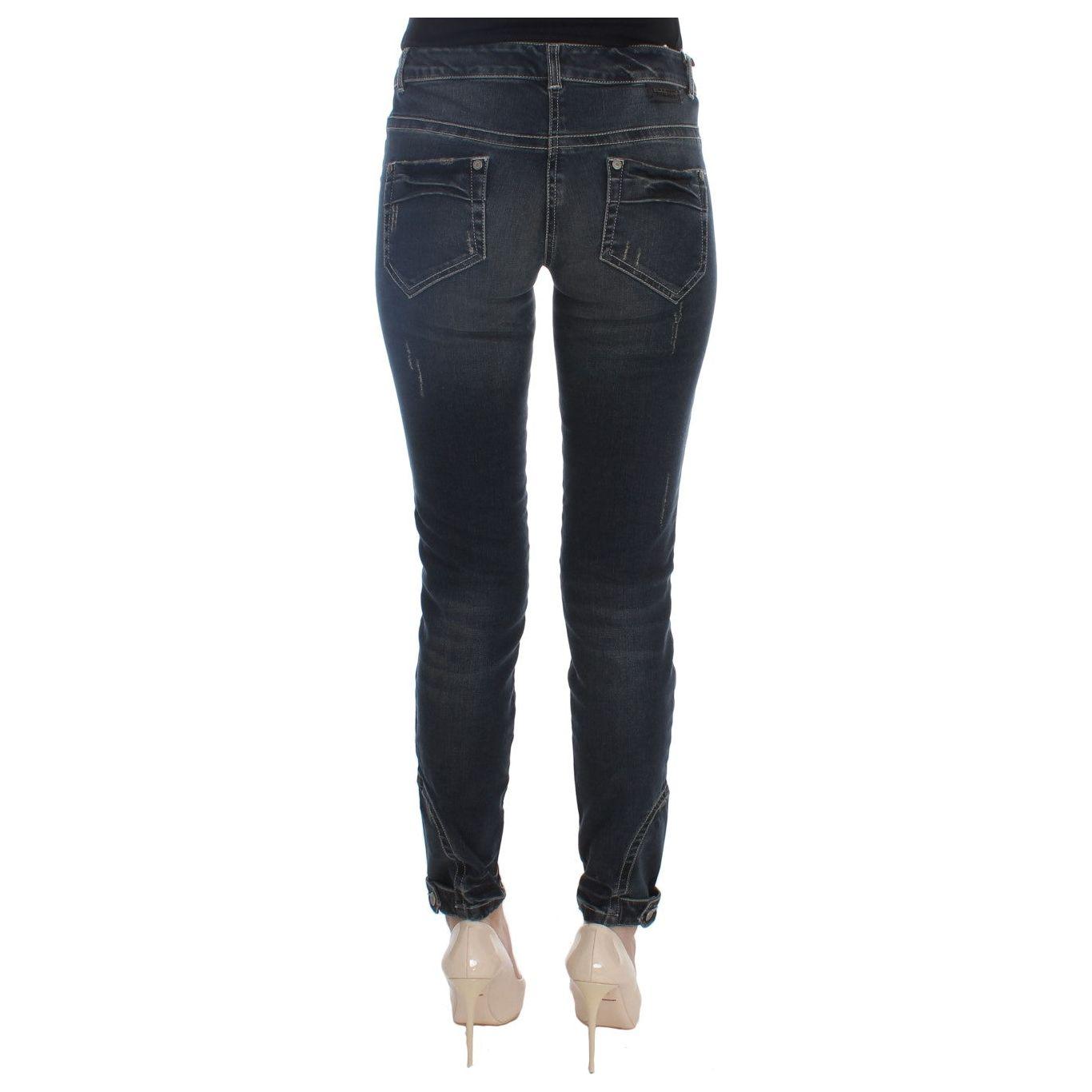 Ermanno Scervino Blue Cotton Blend Slim Fit Jeans Jeans & Pants