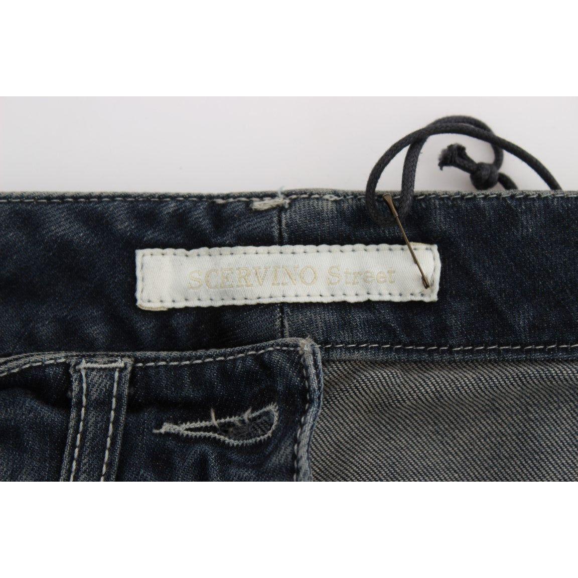 Ermanno Scervino Blue Cotton Blend Slim Fit Jeans Jeans & Pants