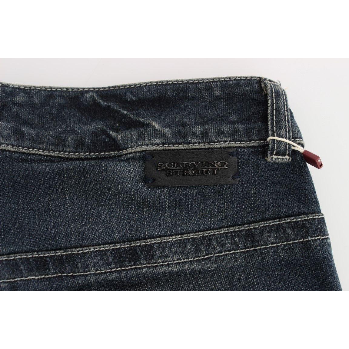 Ermanno Scervino Blue Cotton Blend Slim Fit Jeans Jeans & Pants