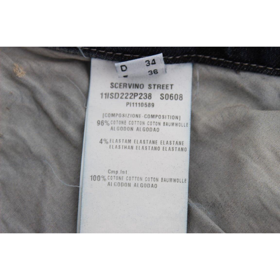 Ermanno Scervino Blue Cotton Blend Slim Fit Jeans Jeans & Pants