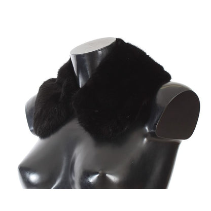 Dolce & Gabbana Black Mink Fur Shoulder Collar Scarf