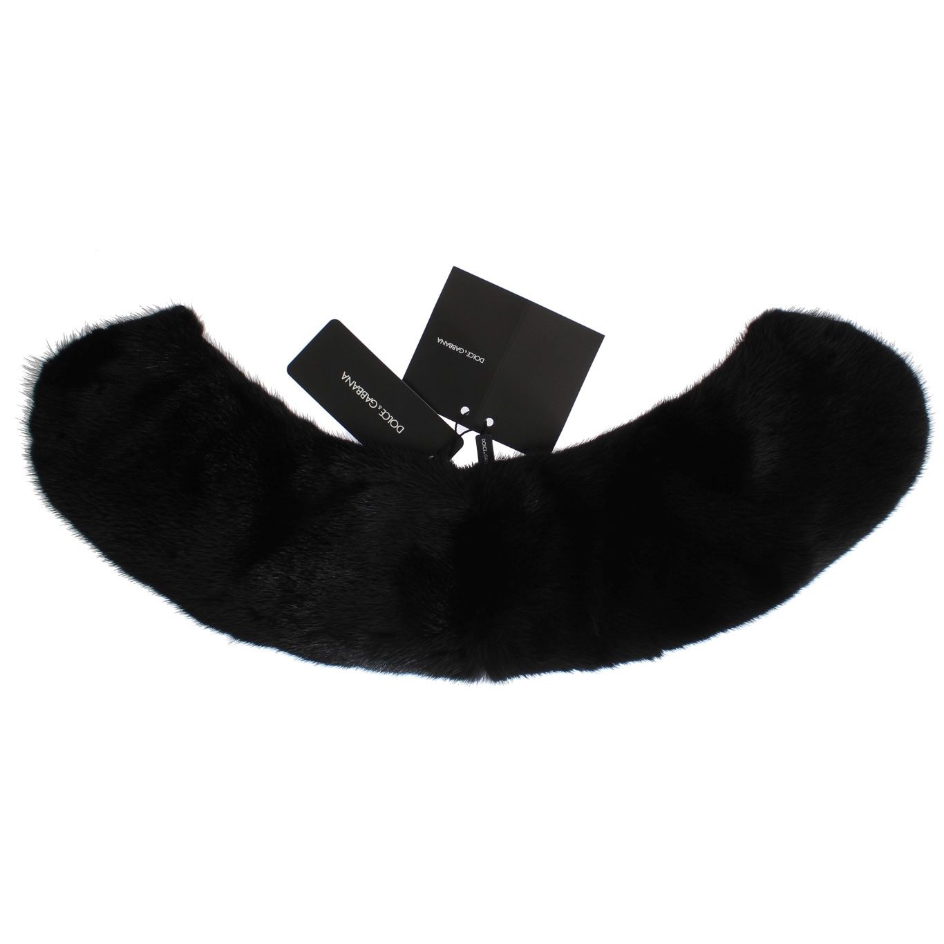 Dolce & Gabbana Black Mink Fur Shoulder Collar Scarf