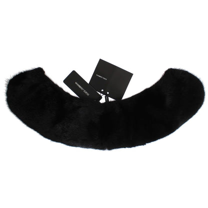 Dolce & Gabbana Black Mink Fur Shoulder Collar Scarf