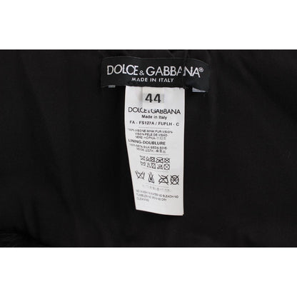 Dolce & Gabbana Black Mink Fur Shoulder Collar Scarf