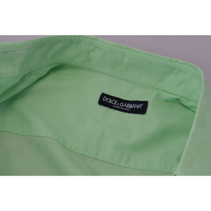 Dolce & Gabbana Mint Green Long Sleeves Button Down Shirt
