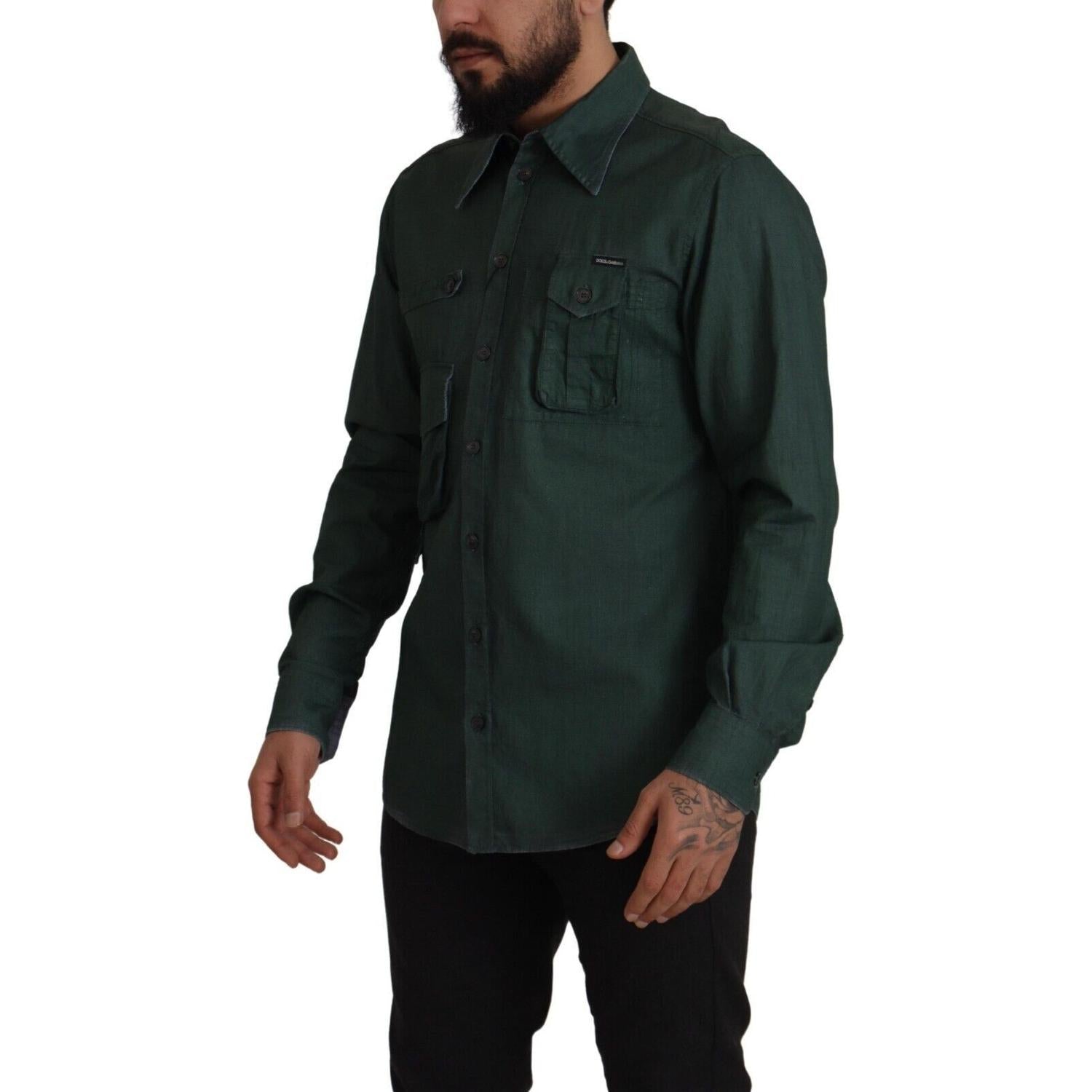 قميص كاجوال بقصّة Slim Fit من Dolce &amp; Gabbana Emerald Elegance