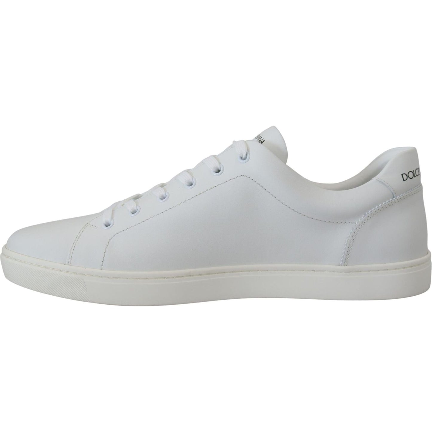 Dolce & Gabbana White Leather DG Logo Casual Sneakers Shoes