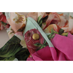 Dolce & Gabbana Multicolor Floral Patchwork Design Ascot Collar Top Blouse