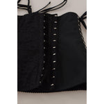 Dolce & Gabbana Black Corset Belt Stretch Waist Strap Top