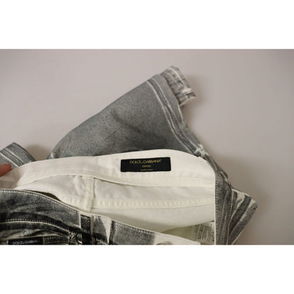 Dolce & Gabbana Grey Washed High Waist Denim Pants Cotton Jeans