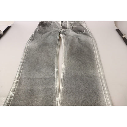 Dolce & Gabbana Grey Washed High Waist Denim Pants Cotton Jeans