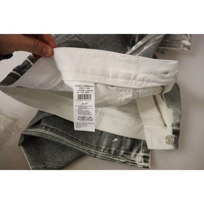 Dolce & Gabbana Grey Washed High Waist Denim Pants Cotton Jeans