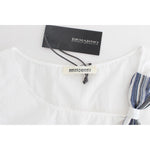 Ermanno Scervino White Blue Top Blouse Tank Shirt Sleeveless
