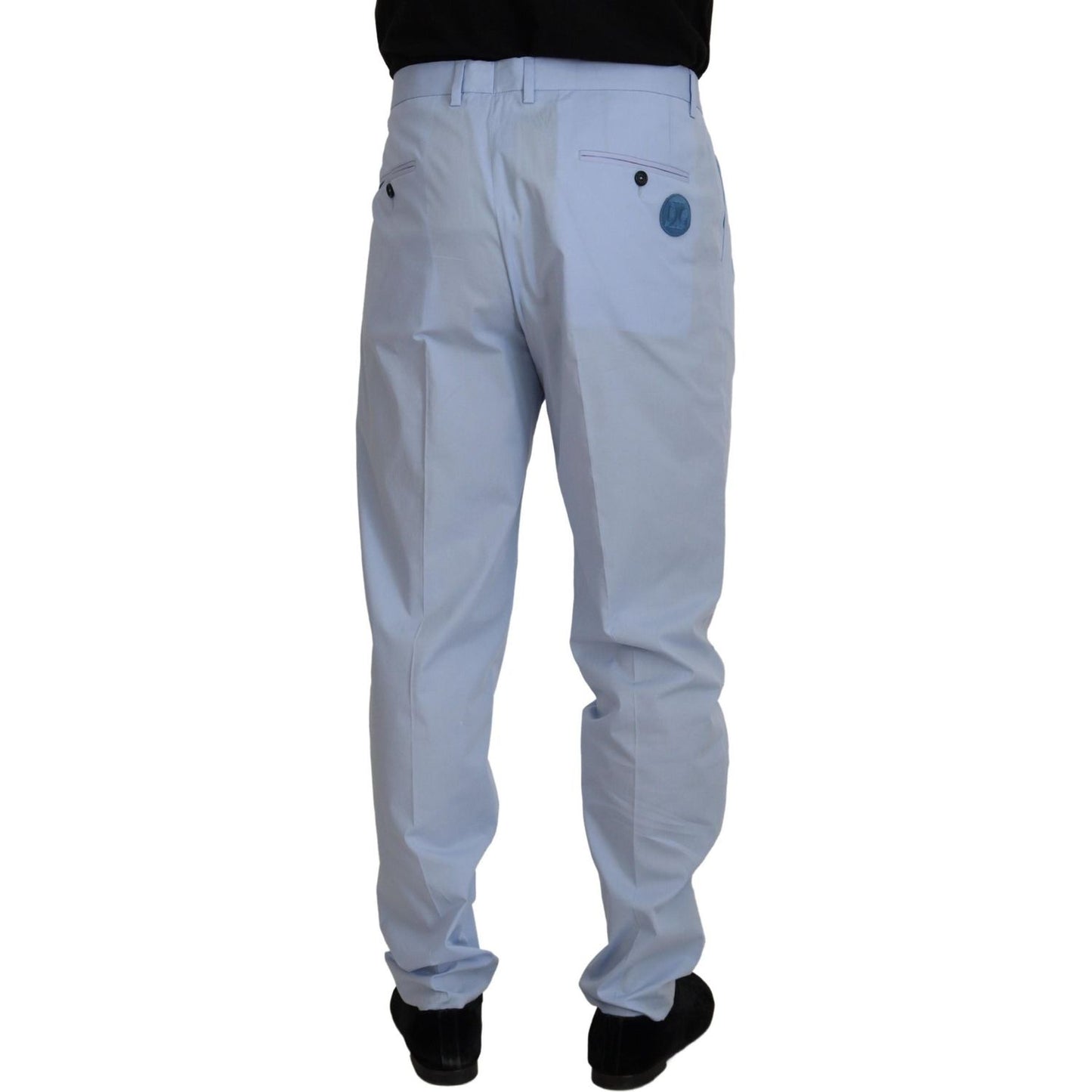 Dolce & Gabbana Blue Cotton Stretch Trousers Chinos Pants