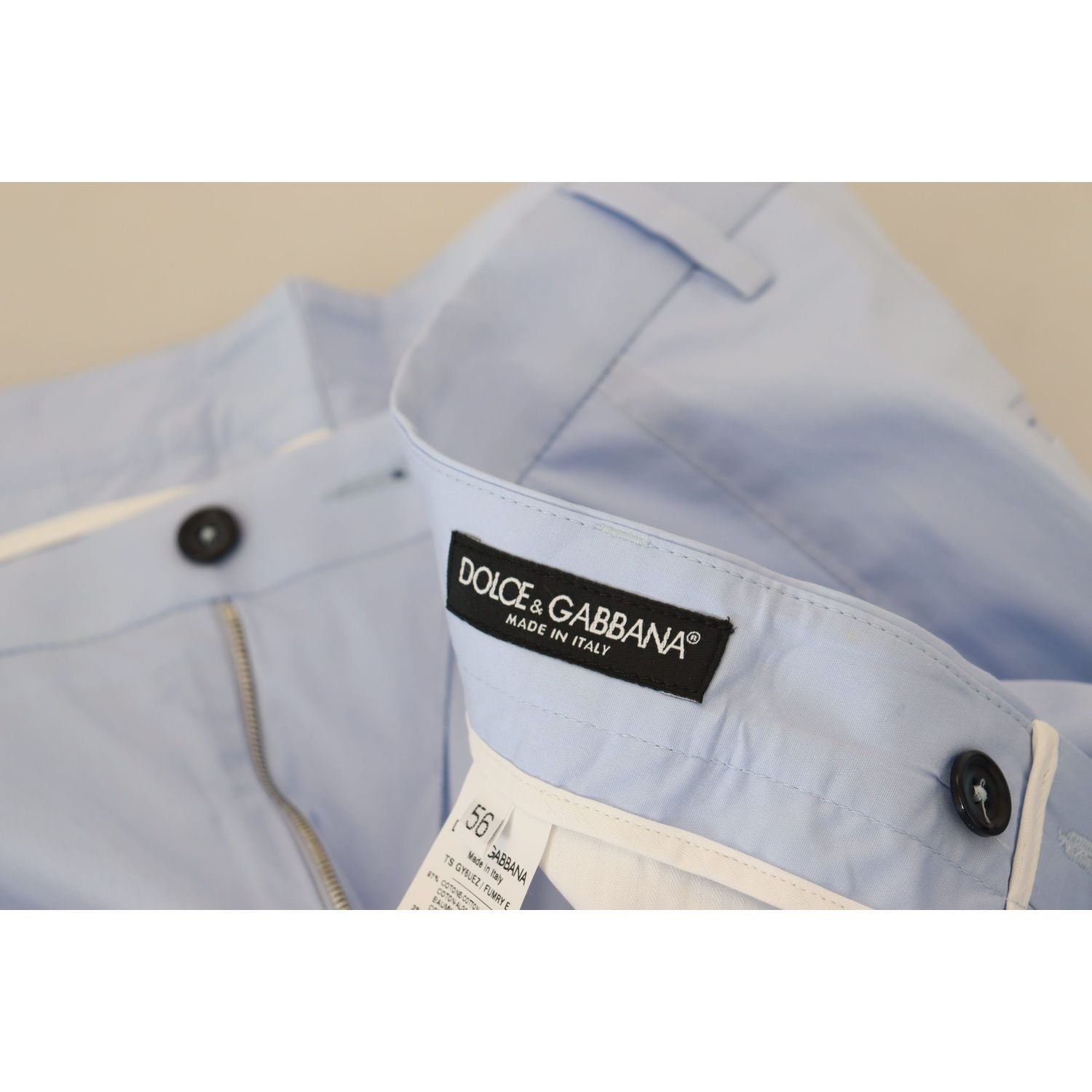 بنطلون شينو أنيق بقصّة Slim Fit من Dolce &amp; Gabbana باللون الأزرق الفاتح