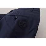 Dolce & Gabbana Blue Cotton Slim Trousers Chinos Pants