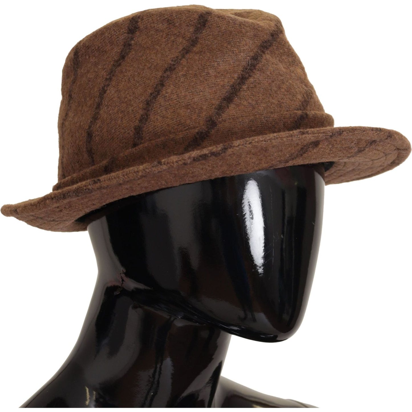 Dolce & Gabbana Brown Fedora Striped Print Summer Hat HAT9274 - 57
