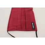 Dolce & Gabbana Maroon Silk Pleated Elastic Ear Strap One Size Face Mask