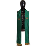 Dolce & Gabbana Green Crown Embroidered Shawl Fringe Blend Silk