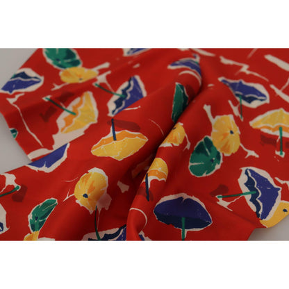Dolce & Gabbana Multicolor DG Umbrellas Print Shawl Fringe Scarf