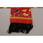 Dolce & Gabbana Multicolor DG Umbrellas Print Shawl Fringe Scarf