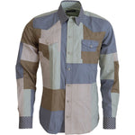 Dolce & Gabbana Multicolor Cotton Patchwork Slim Shirt