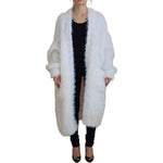 Dolce & Gabbana White Long Sleeves Fringes Cardigan Jacket